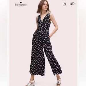 Kate Spade | Lia dot Black & White Polka Dot Wide-Leg Jumpsuit
